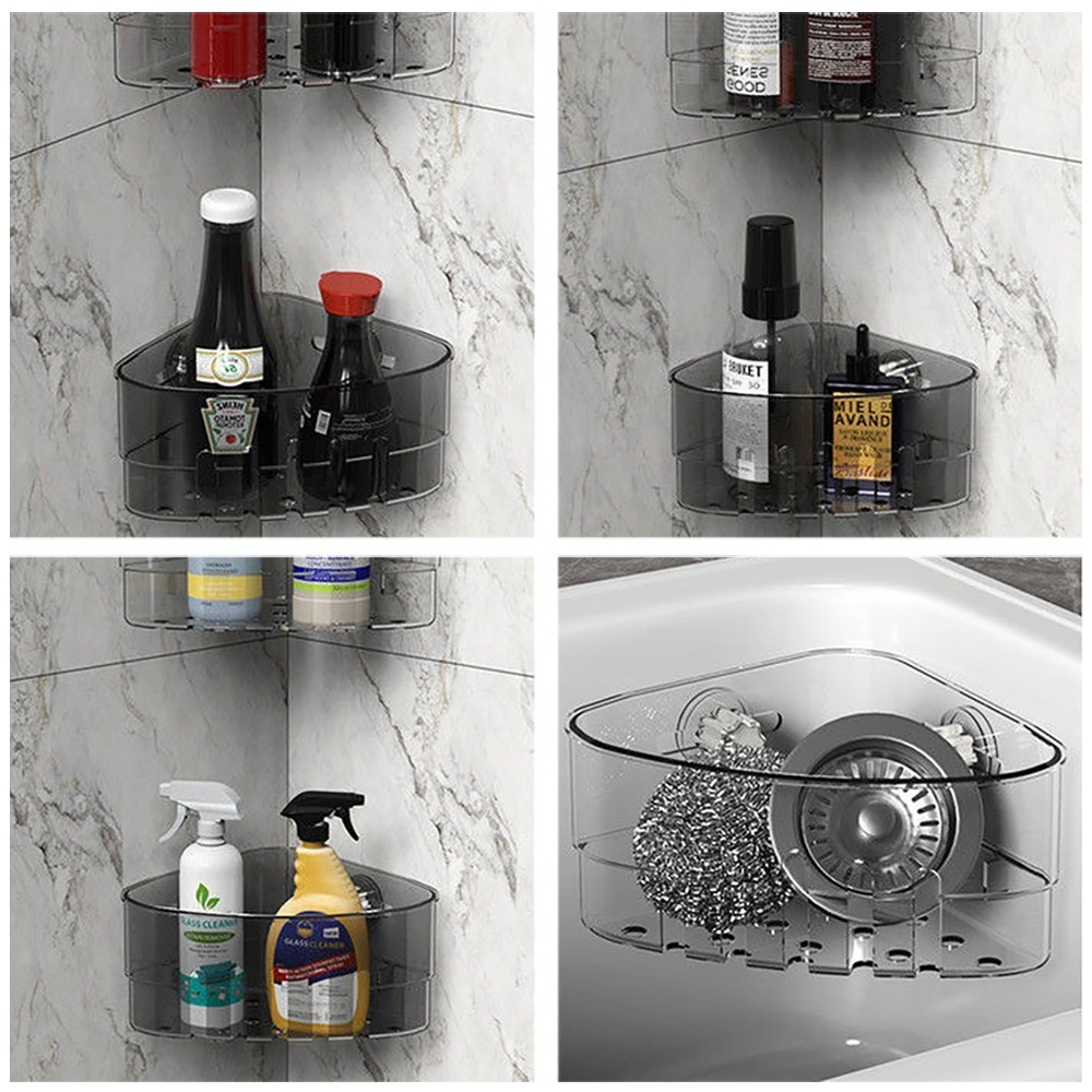 吸盤水槽瀝水收納架 SIN6241 收納架 海綿架 瀝水架 瀝水收納架 水槽收納架 廚房收納 浴室收納 轉角收納架-細節圖8