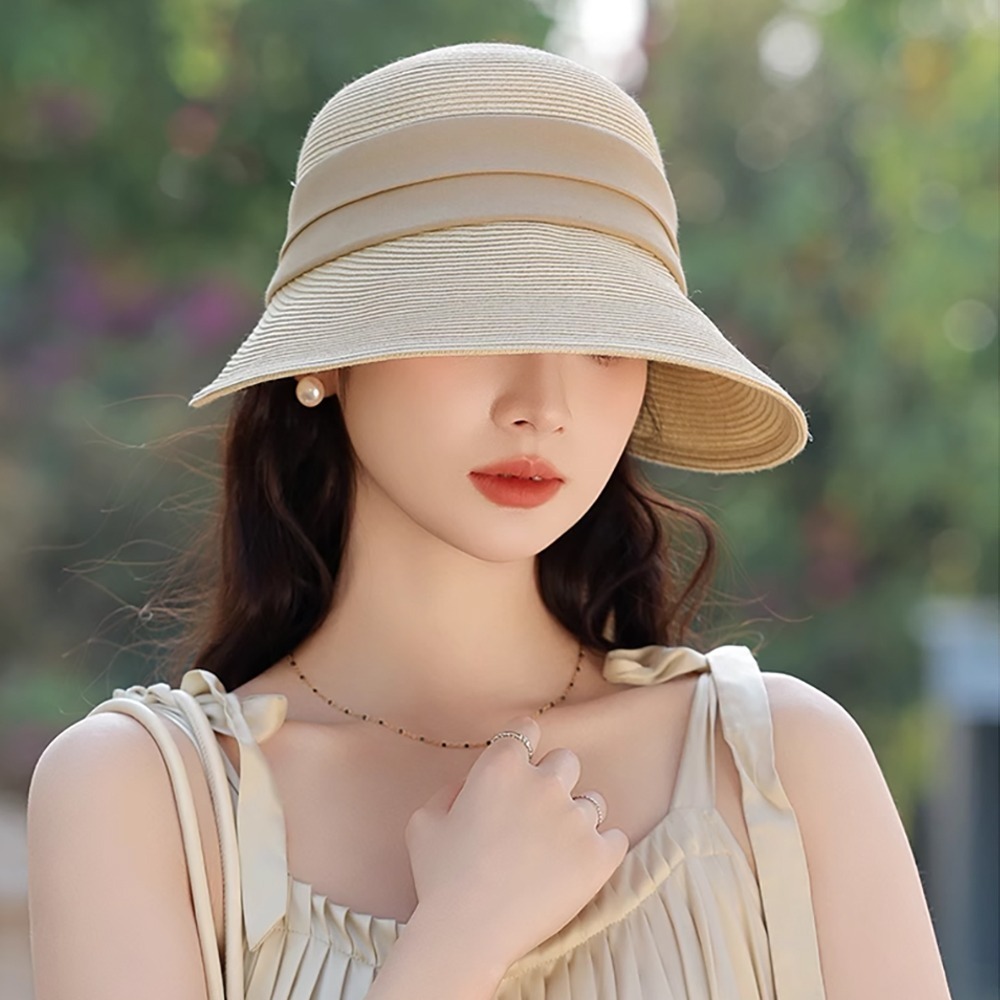 大帽沿編織草帽 MZ2472 草帽 遮陽帽 防曬帽 遮陽 防曬 大帽沿防曬帽-細節圖5