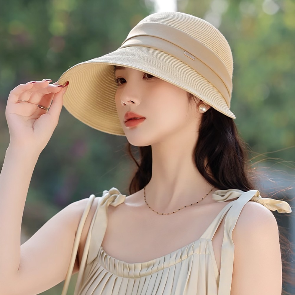 大帽沿編織草帽 MZ2472 草帽 遮陽帽 防曬帽 遮陽 防曬 大帽沿防曬帽-細節圖6