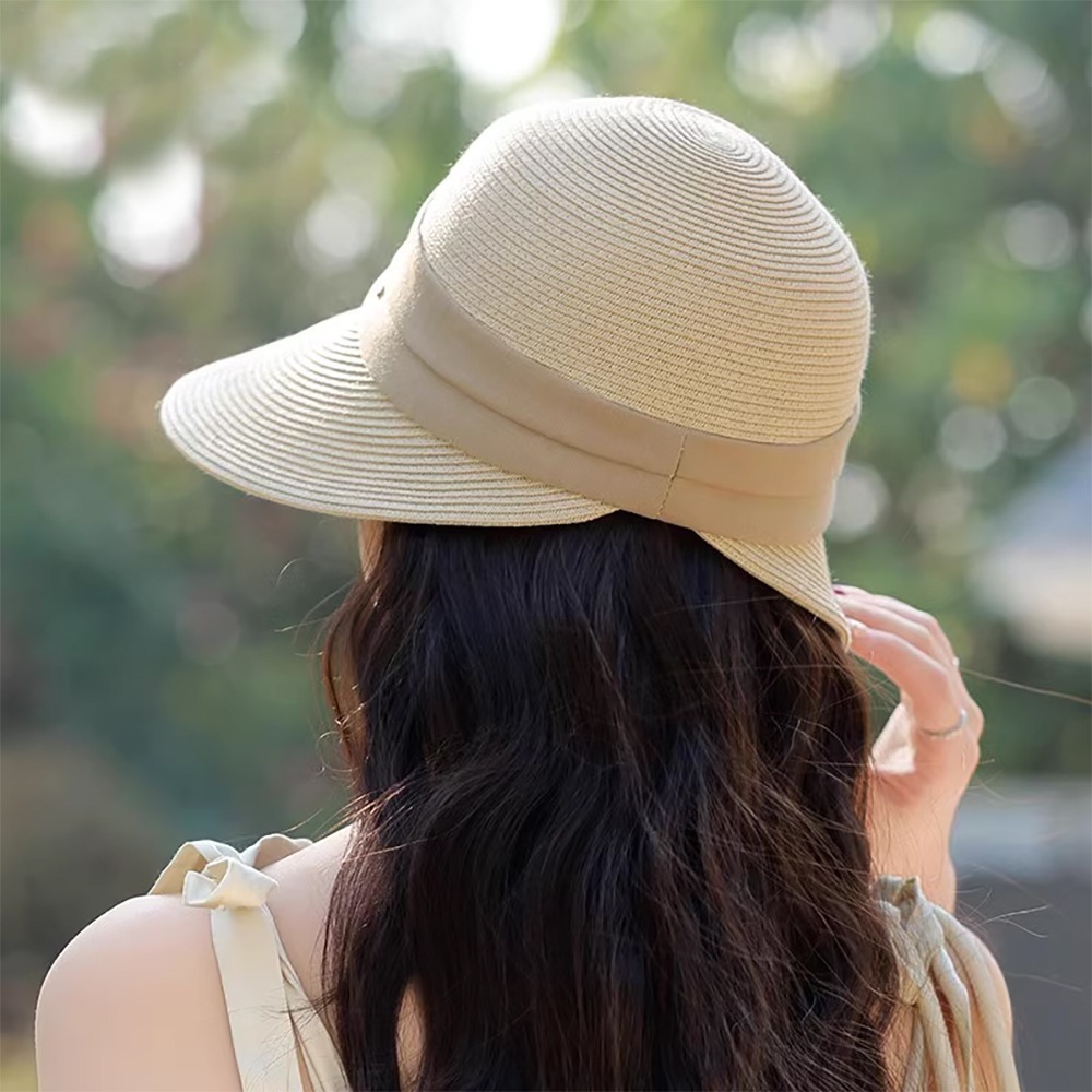 大帽沿編織草帽 MZ2472 草帽 遮陽帽 防曬帽 遮陽 防曬 大帽沿防曬帽-細節圖9