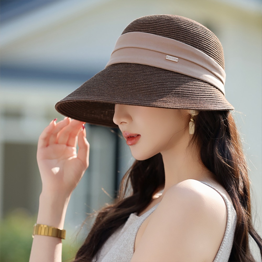 大帽沿編織草帽 MZ2472 草帽 遮陽帽 防曬帽 遮陽 防曬 大帽沿防曬帽-規格圖11