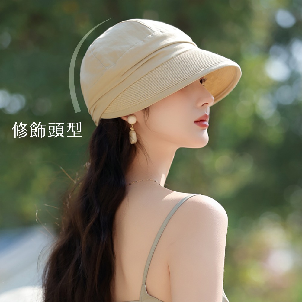 日系布藝拼接遮陽帽 MZ2496 遮陽帽 防曬帽 漁夫帽 貝雷帽 草帽 防曬 遮陽-細節圖9