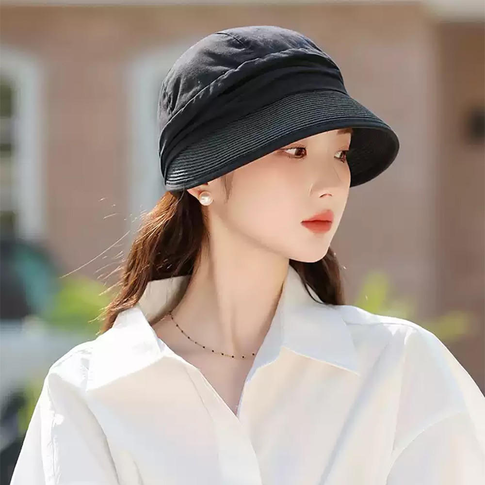 日系布藝拼接遮陽帽 MZ2496 遮陽帽 防曬帽 漁夫帽 貝雷帽 草帽 防曬 遮陽-細節圖11