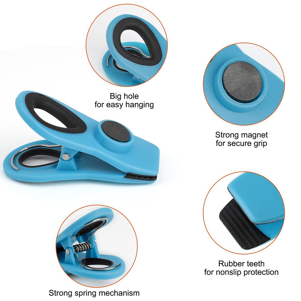 冰箱磁吸便利夾 顏色隨機10入/組 SIN9321 密封夾 留言夾 冰箱貼 食物封口夾-細節圖6