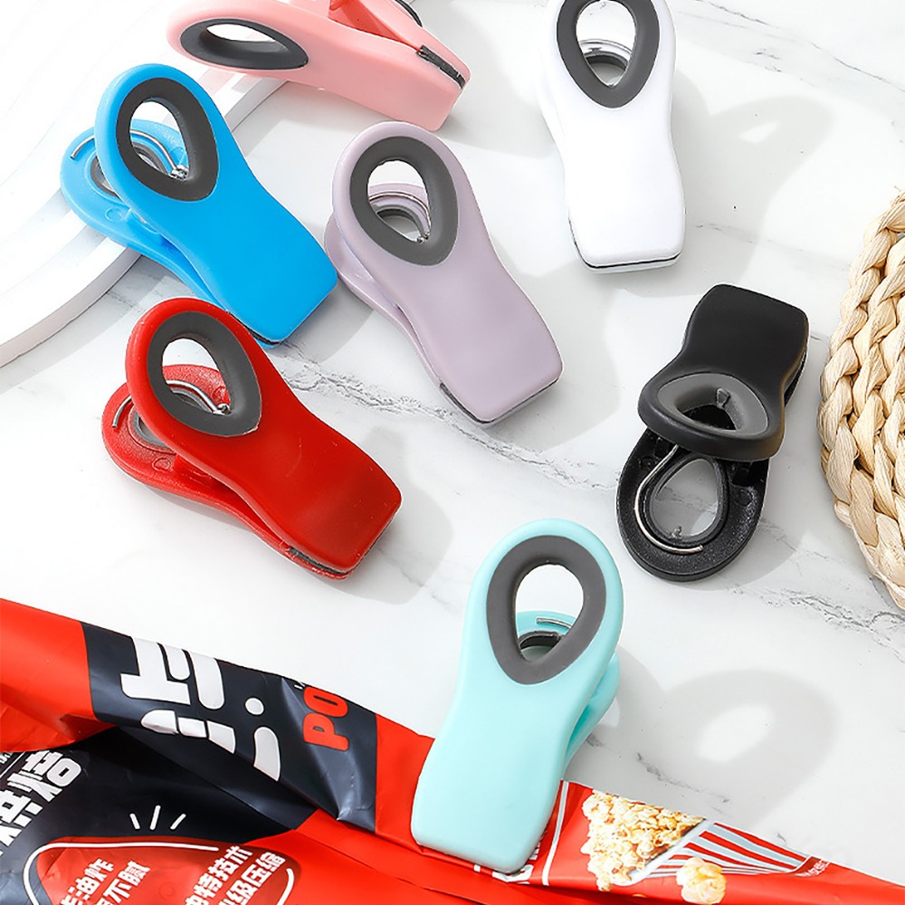 冰箱磁吸便利夾 顏色隨機10入/組 SIN9321 密封夾 留言夾 冰箱貼 食物封口夾-細節圖9