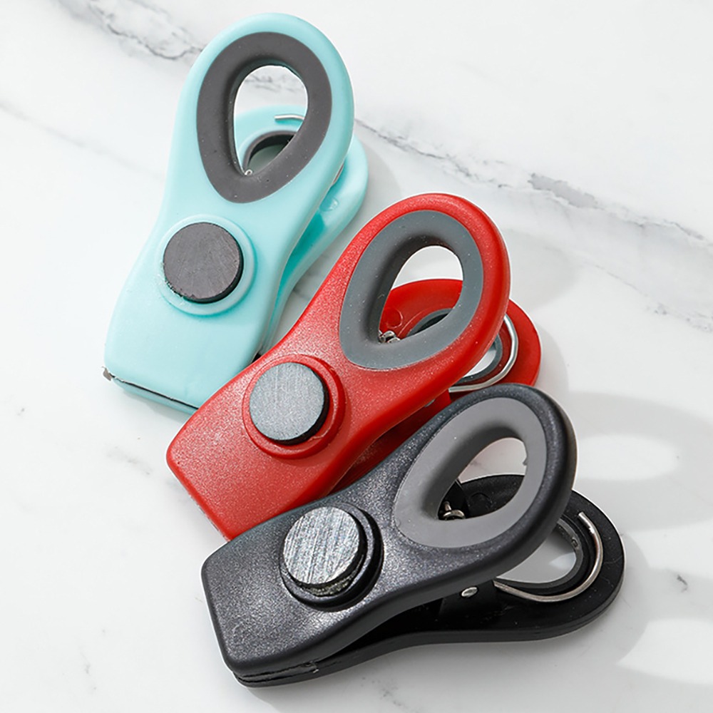 冰箱磁吸便利夾 顏色隨機10入/組 SIN9321 密封夾 留言夾 冰箱貼 食物封口夾-細節圖10