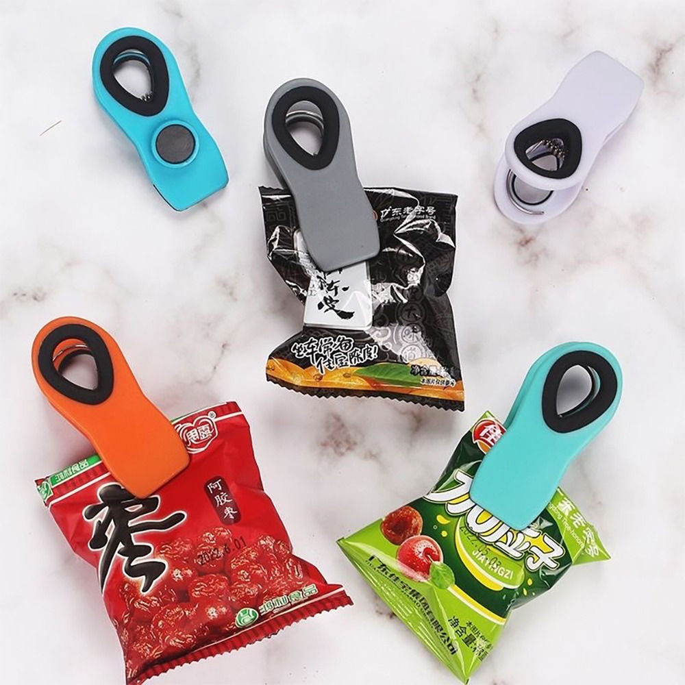 冰箱磁吸便利夾 顏色隨機10入/組 SIN9321 密封夾 留言夾 冰箱貼 食物封口夾-細節圖11