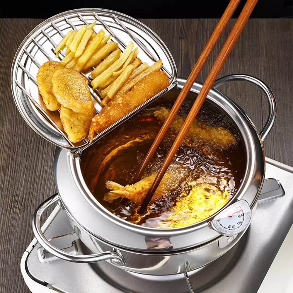 304不鏽鋼油炸鍋 IJ188 油炸鍋 鍋具 天婦羅油炸鍋-細節圖9