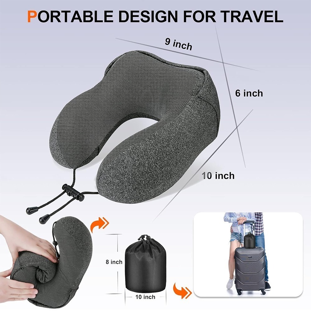 連帽記憶棉頸枕 F50 旅行U型枕 午睡枕 U型枕 出國頸枕 護頸枕 飛機枕 記憶棉頸枕 旅行頸枕-細節圖10