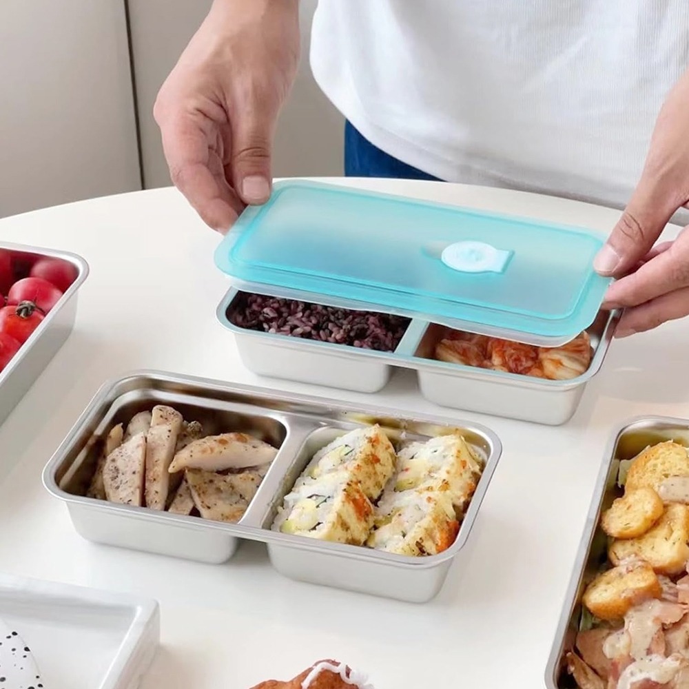 304不鏽鋼雙格分裝盒 SIN6128 不鏽鋼保鮮盒 不鏽鋼分裝盒 不鏽鋼小菜盤-細節圖11