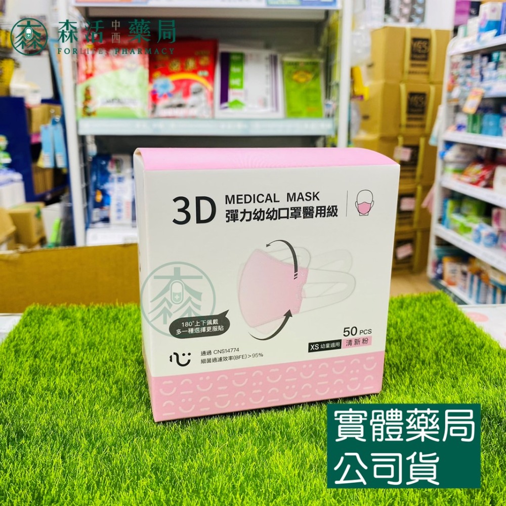 藥局現貨_[匠心口罩] 3D彈力幼幼醫療口罩  XS 1-3歲 50入 藍色/粉色/白色 002-規格圖1