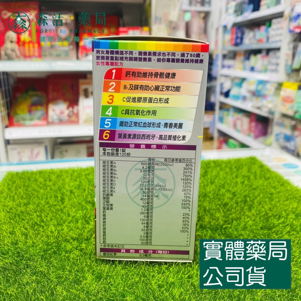 藥局💊現貨_ 善存(男性/女性) 銀寶善存(男性/女性) 綜合維他命 120錠-細節圖4