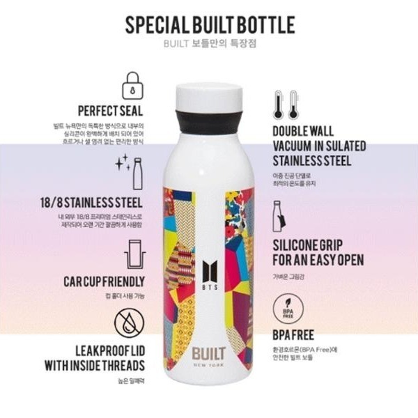 Built NY x BTS 官方授權聯名輕量水壺 水瓶 保溫瓶 紀念款 情人節 禮物-細節圖11