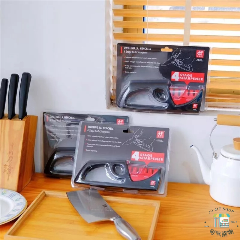 現貨🇩🇪 德國 雙人牌 ZWILLING 磨刀器 手動 四合一  磨刀石 一拉一抽 簡單不累手 輕鬆磨刀 底部防滑矽膠墊-細節圖5