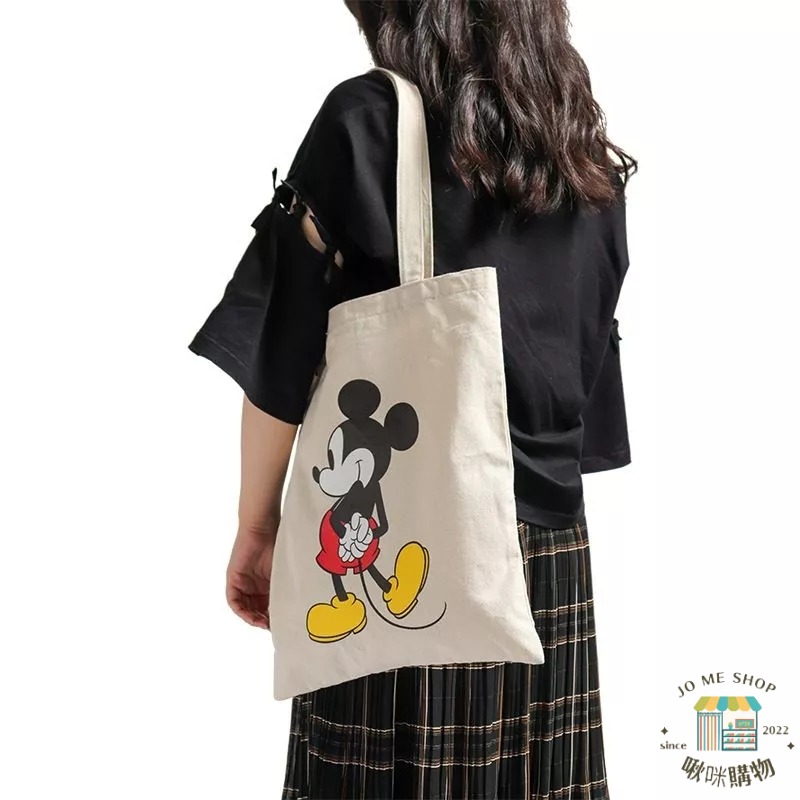 現貨🏰 Disney 正版 迪士尼 米奇 mickey 帆布包 包包 女 文藝 購物袋 單肩包 托特包 女大生-細節圖3