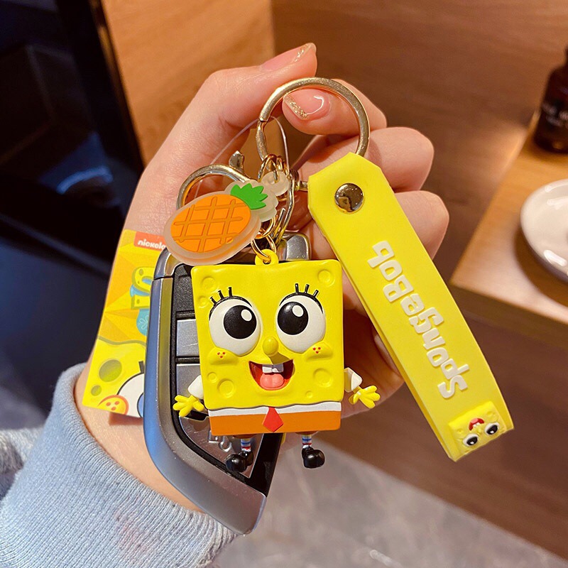 🫧正版授權 海綿寶寶 公仔鑰匙扣掛件 創意書包小掛件飾品 裝飾 禮物 掛球袋-細節圖8
