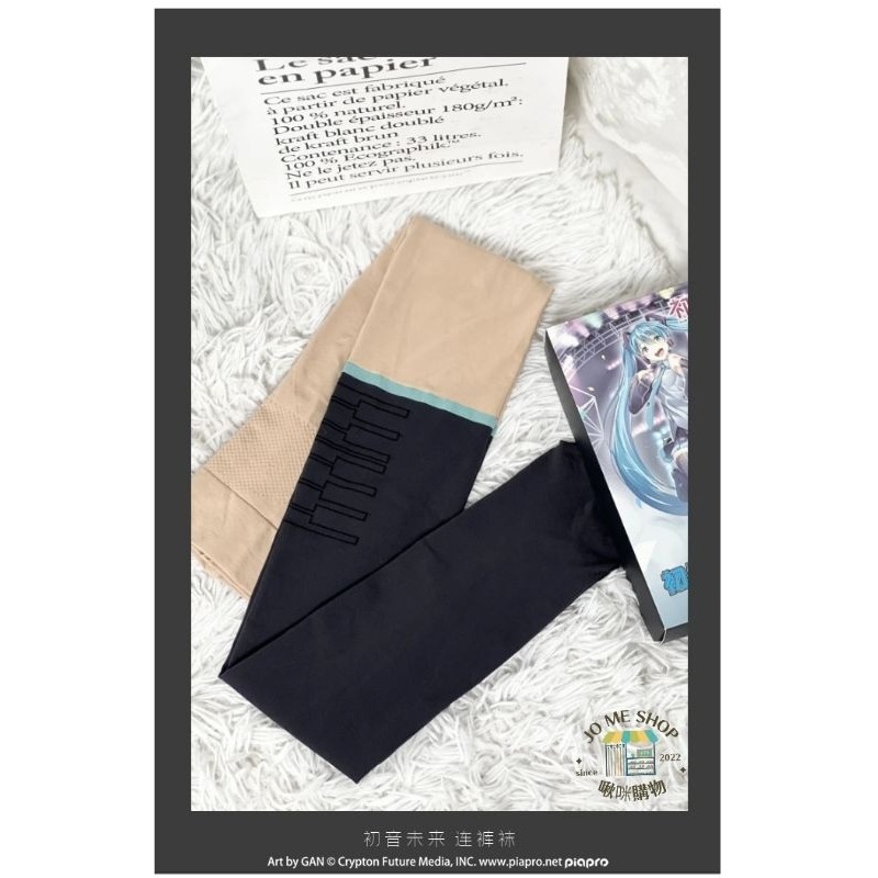 現貨當天出 👘初音未來 天羽川聯名 連褲襪 天鵝絨絲襪 假大腿 光腿 神器 假過膝 拼接襪-細節圖7