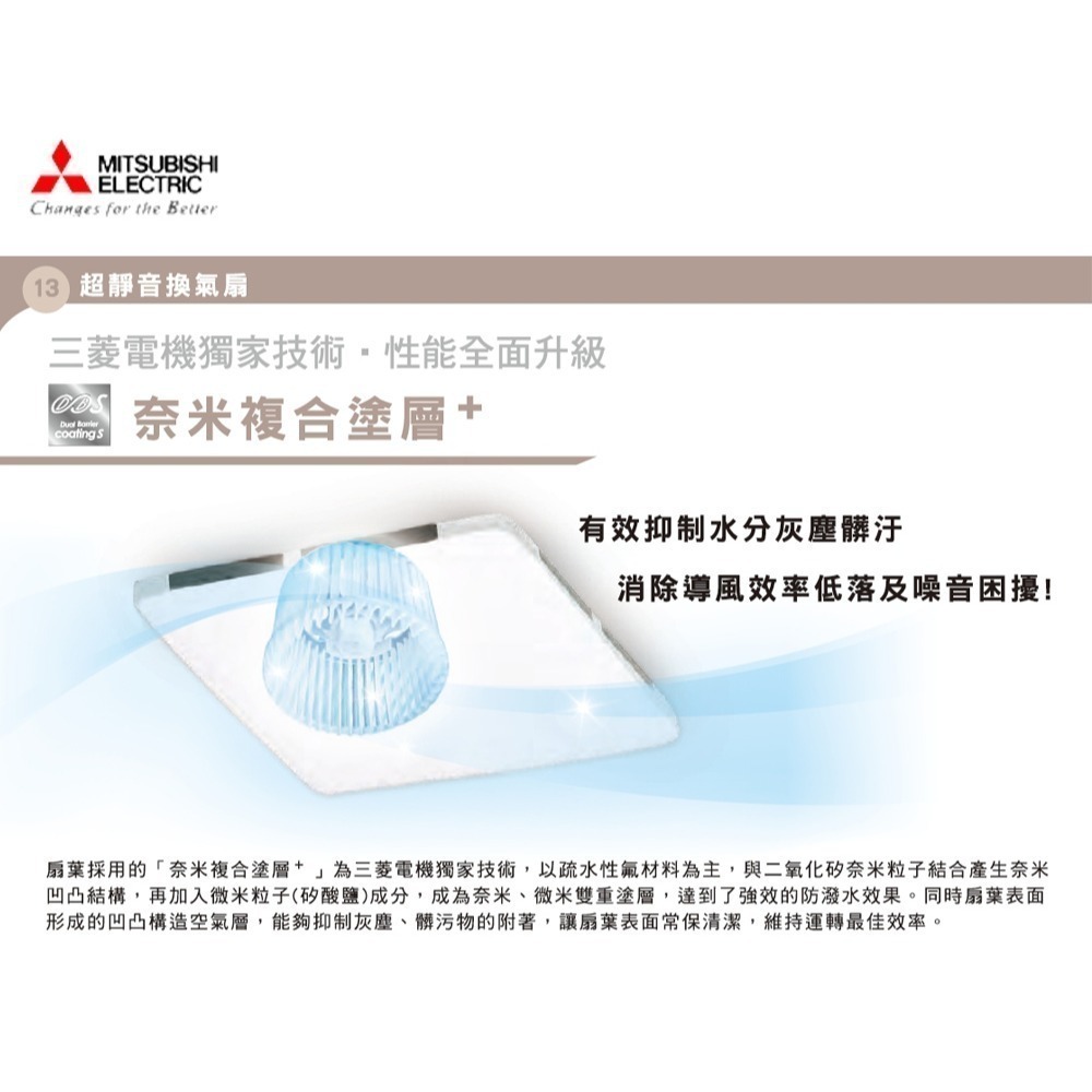 【MITSUBISHI 三菱】 超靜音換氣扇 排風扇 抽風扇 220V  //  VD-13Z9D  //日本原裝進口-細節圖2