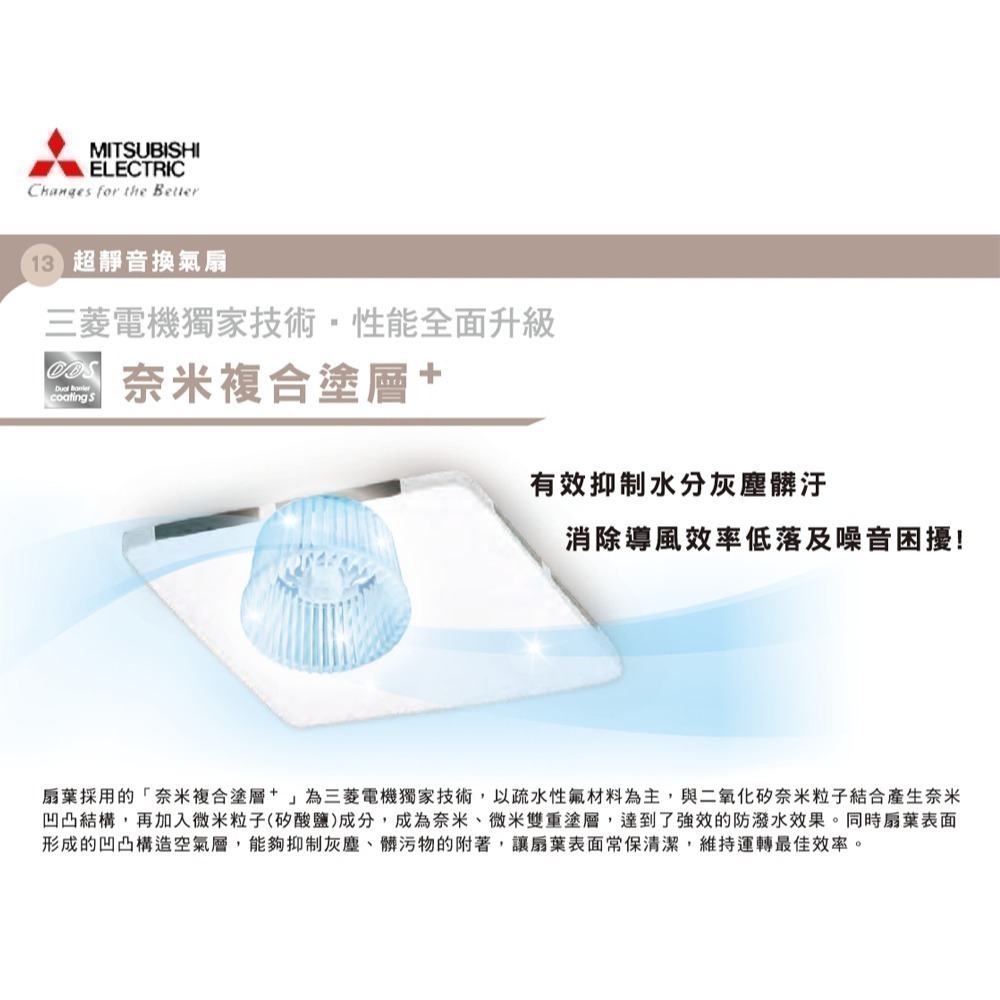 【MITSUBISHI 三菱】 超靜音換氣扇 排風扇 浴室抽風扇 VD-15Z9 / VD-15ZP9 日本原裝進口-細節圖3