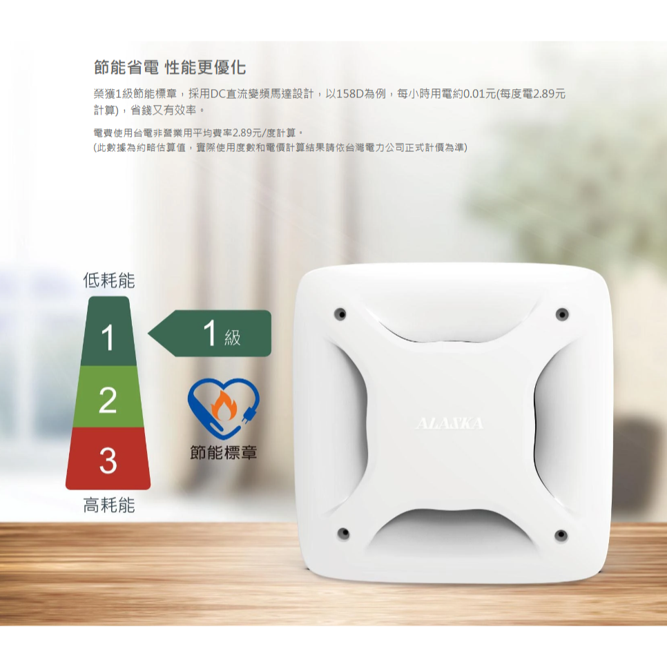 【ALASKA阿拉斯加】 無聲換氣扇 直流變頻-158D ※不含安裝-細節圖2