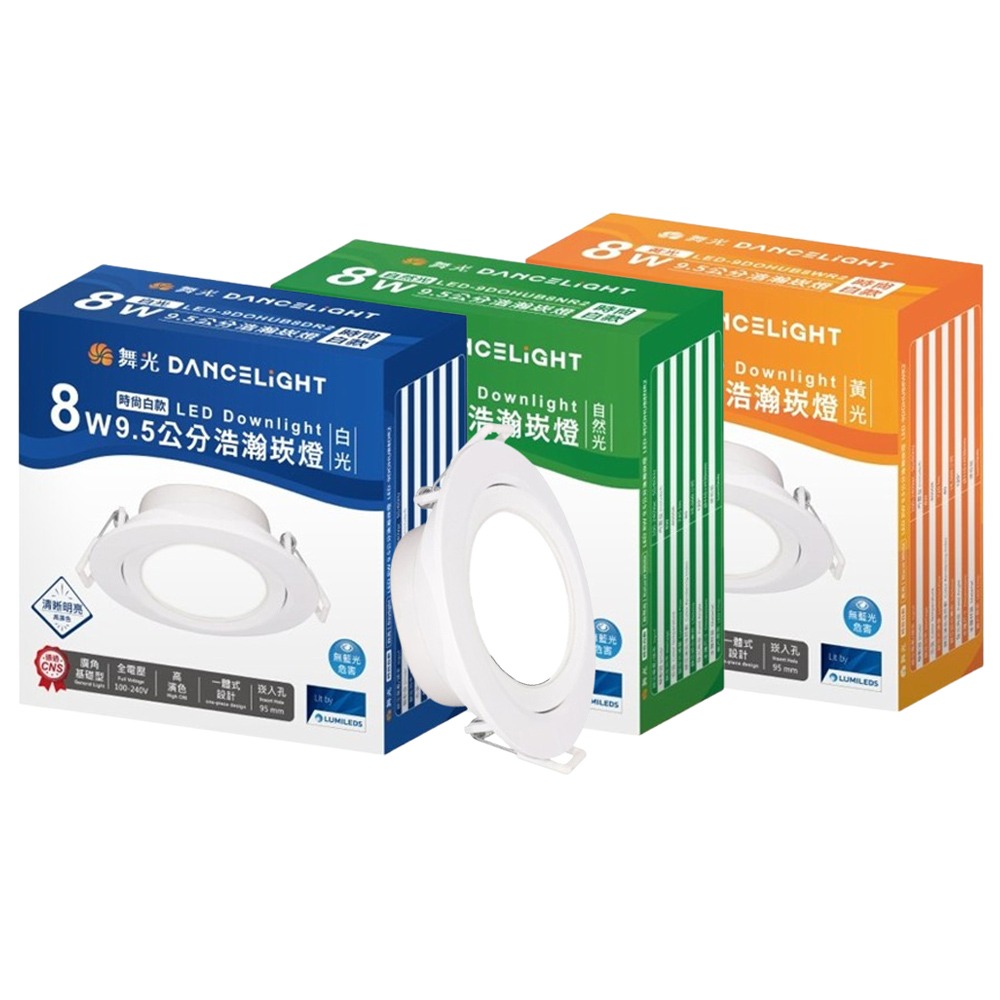 【DanceLight舞光】崁孔9公分 9.5cm 8W LED廣角浩瀚崁燈 白光/自然光/黃光(超取限10入)-規格圖3