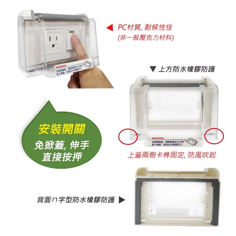 【樹榮電工SUZONE】防滴蓋板/防雨蓋板/100%台灣生產 ※適用各品牌開關插座-細節圖2