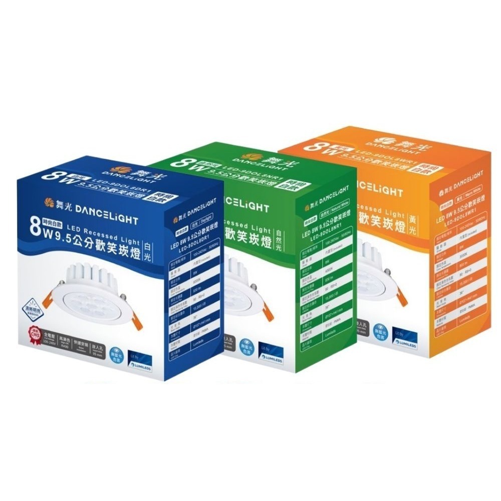 【DanceLight舞光】時尚白 崁孔9.5cm 8W LED歡笑崁燈  白光/自然光/黃光 (超取限10入)-細節圖2