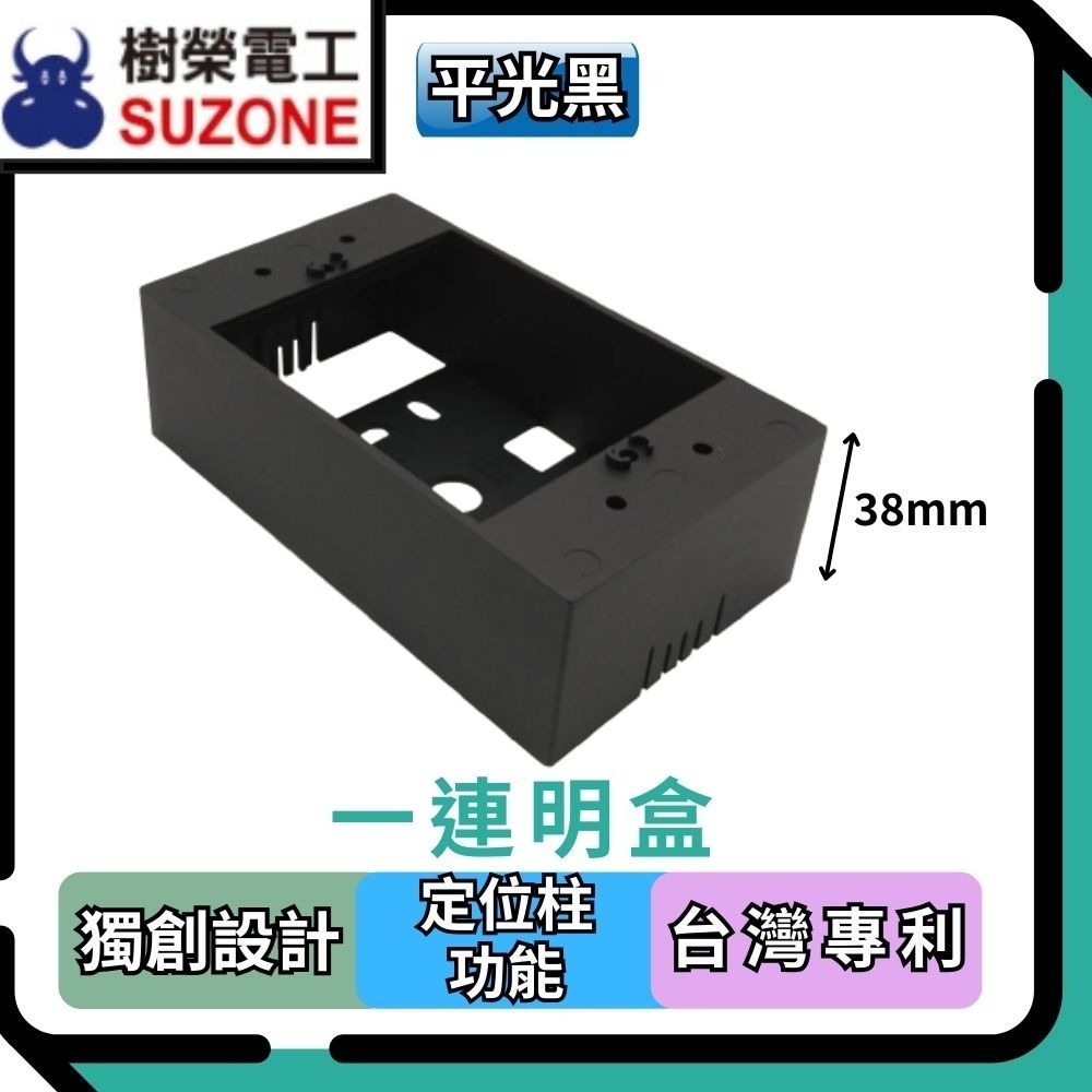 【樹榮電工SUZONE】一連明盒/明BOX/開關盒/插座盒/塑膠盒/台灣製造(超取上限50個)-細節圖3