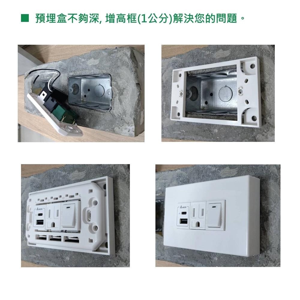【樹榮電工SUZONE】一連開關插座增高框(28mm)/明盒框/外掛式斷耳救星/台灣製造/白色-細節圖2