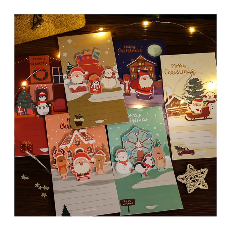 快速出貨 聖誕卡 耶誕賀卡 翻頁立體 歡樂過聖誕 DIY款 自行組裝 聖誕老公公 麋鹿 雪人-細節圖7