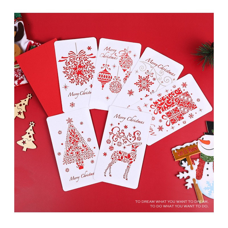 快速出貨 聖誕卡 耶誕賀卡 溫馨的聖誕 珠光 雷射鏤空 聖誕樹 麋鹿 雪花 交換禮物-細節圖2