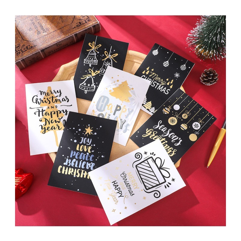 快速出貨 聖誕卡 耶誕賀卡 黑與白的聖誕 燙金卡片 聖誕節 交換禮物 24款平均出貨 單張價格-細節圖3