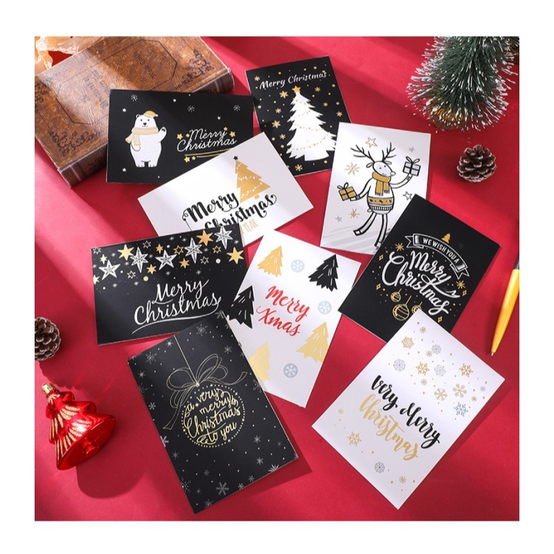 快速出貨 聖誕卡 耶誕賀卡 黑與白的聖誕 燙金卡片 聖誕節 交換禮物 24款平均出貨 單張價格-細節圖4