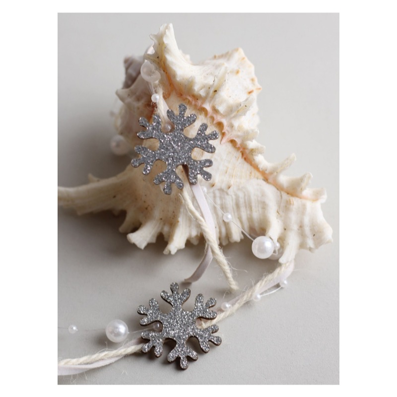 快速出貨 聖誕節 三股星星雪花珠鍊 麻繩 皮繩 裝飾 布置 聖誕樹 禮物-細節圖4