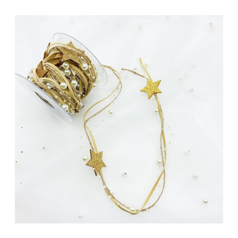 快速出貨 聖誕節 三股星星雪花珠鍊 麻繩 皮繩 裝飾 布置 聖誕樹 禮物-細節圖6