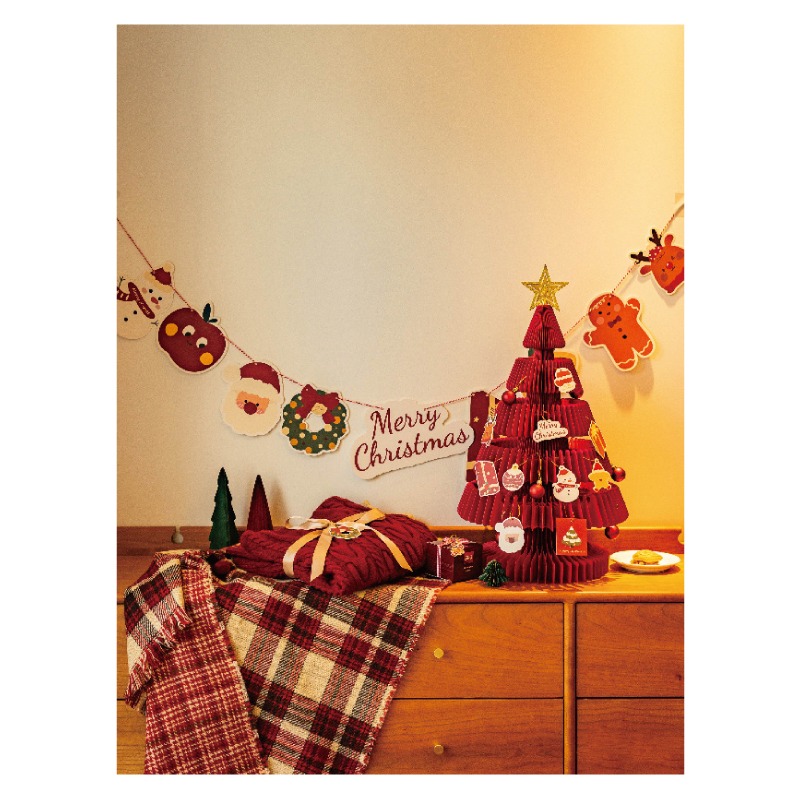 快速出貨 聖誕樹 禮物 裝飾 歡樂過聖誕造型吊卡 紙質 聖誕老公公 薑餅屋 麋鹿 一套30枚 有綁繩-細節圖9