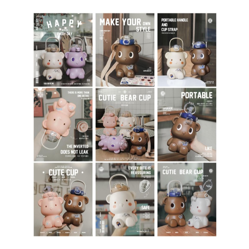 316L不鏽鋼 可愛熊熊造型保溫壺 一鍵開蓋 可提可背 耐摔耐磨-細節圖9