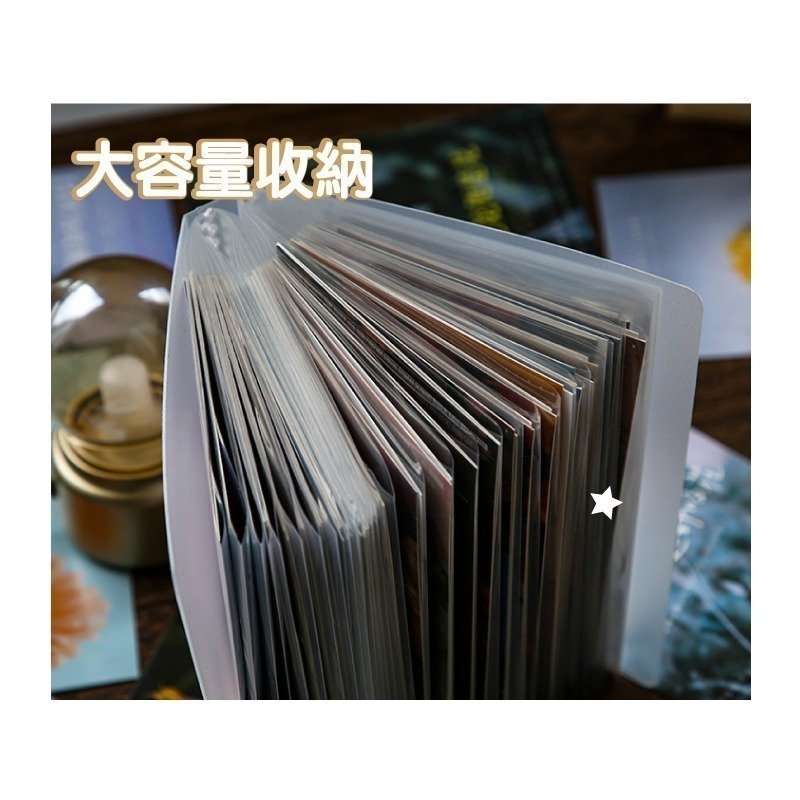 收納本 A6尺寸 半透明磨砂外殼 高透明內頁 40張 可收納照片 明信片 手帳貼紙 素材-細節圖7