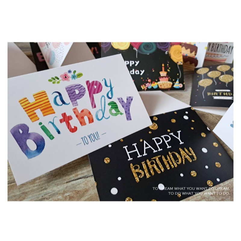生日卡片 賀卡 祝你生日快樂 24種圖案 平均出貨 內頁空白-細節圖2