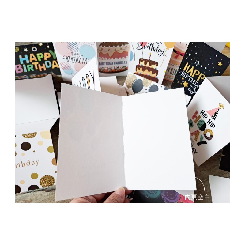 生日卡片 賀卡 祝你生日快樂 24種圖案 平均出貨 內頁空白-細節圖6
