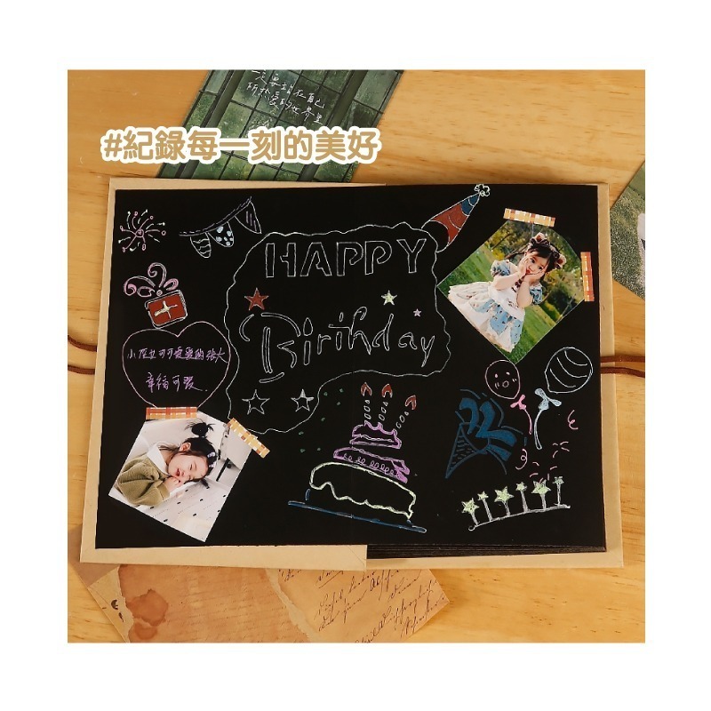 相冊 折疊式DIY相冊 封面空白 內黑卡 牛皮紙 畢業紀念冊 旅遊圖畫日記 簽名冊 成長日記-細節圖6