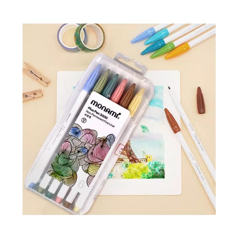 水性筆 手帳筆 手繪彩色人生水性色筆 6色組合 奶油色 灰階色 彩虹色 復古色 盒裝-細節圖3