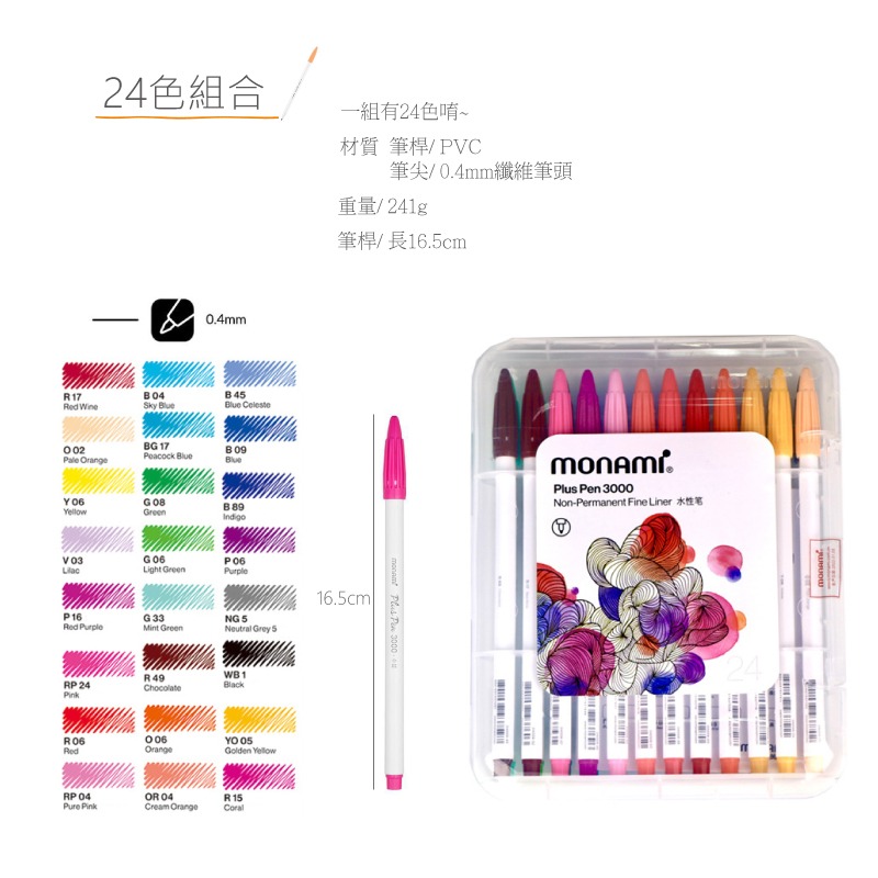 水性筆 手帳筆 手繪彩色人生水性色筆 12色24色36色48色60色組合 盒裝-規格圖10