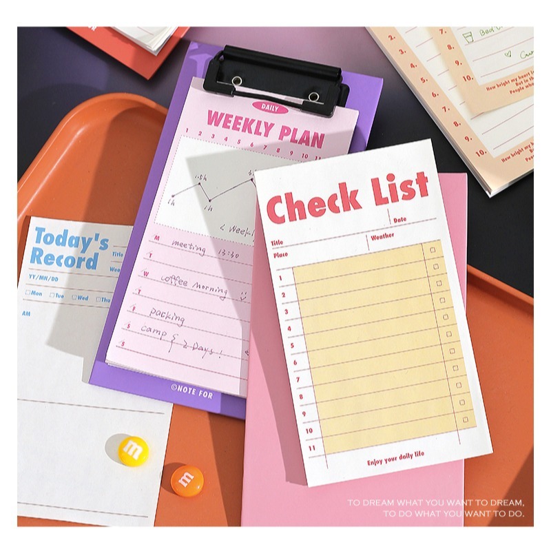 便條紙 時間哪去了便條紙夾板組合 輕美式風格 紙夾板 每日計畫 例行清單 每周計畫 閱讀筆記-細節圖2