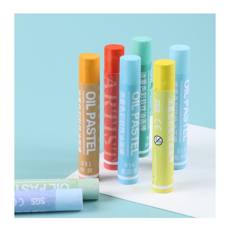 油畫 超軟重彩油畫棒 12色 24色 36色 48色 馬卡龍 莫蘭迪色 搭配刮刀 立體 疊色 混色 漸層-細節圖4