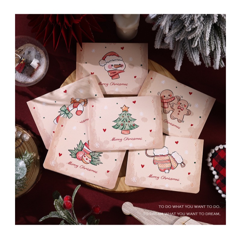 快速出貨 聖誕卡片 隨筆畫聖誕 6款平均出貨 單張價格 有信封 聖誕節 交換禮物 雪人聖誕樹-細節圖2