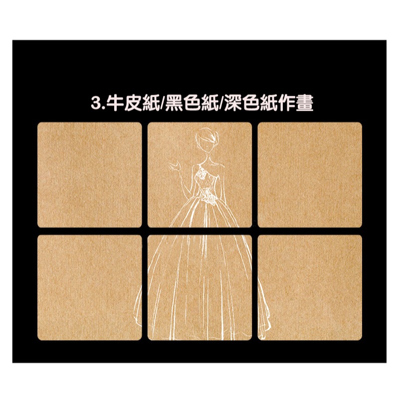 炭筆 彩色 白色炭筆多支組合 木頭筆桿 高光炭筆 畫雲彩 點睛 深色紙使用 紙擦筆 2~4支裝-細節圖5