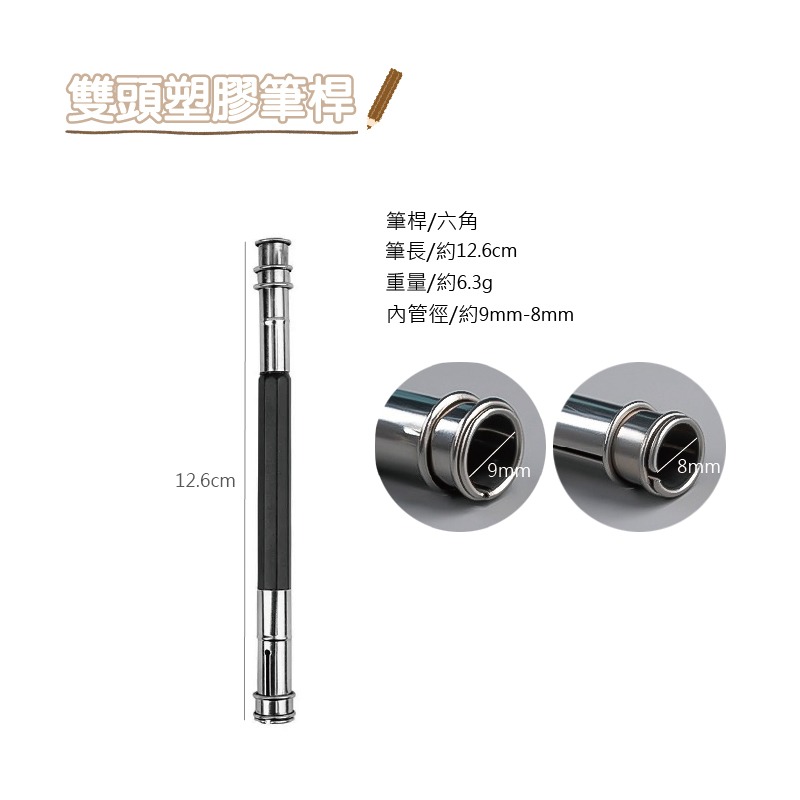 鉛筆延長器 單頭 木頭筆桿 雙頭 塑膠筆桿 適用大部分鉛筆 久握不累-規格圖9