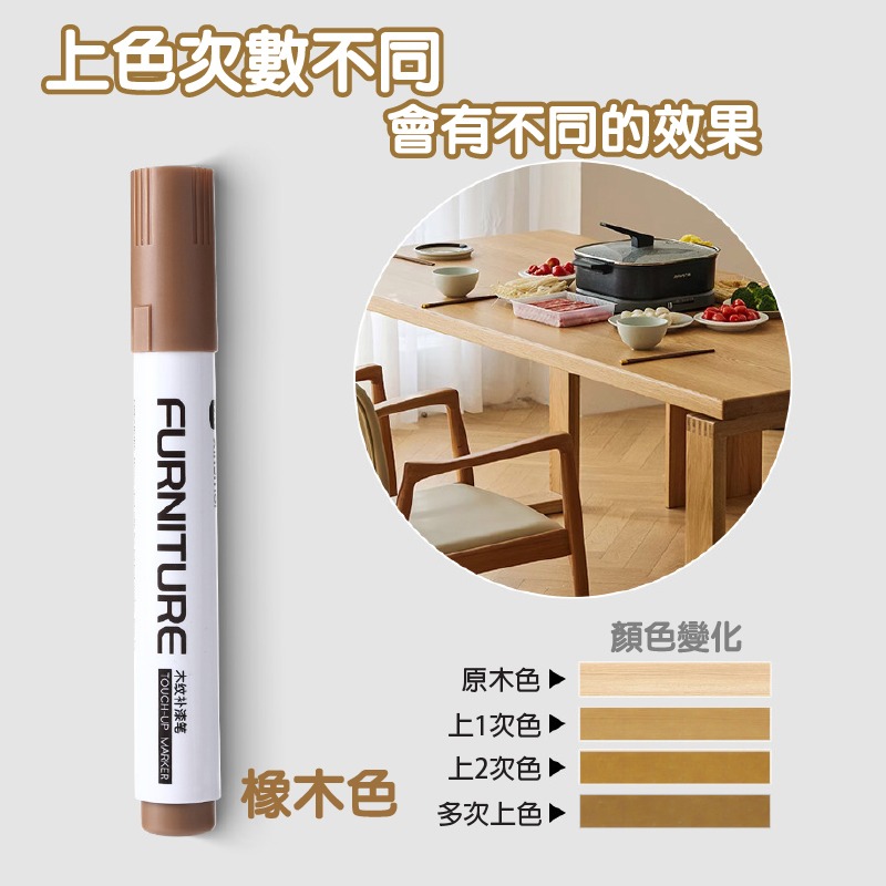 補漆筆 木紋 整組12色組合 木製產品 工藝品 划痕 修補-細節圖7