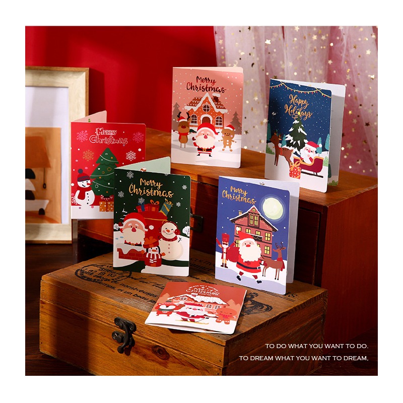 快速出貨 聖誕卡片 聖誕賀卡 玩雪去耶誕卡 6款平均出貨 單張價格 有信封 聖誕節 交換禮物 雪人 聖誕樹-細節圖2